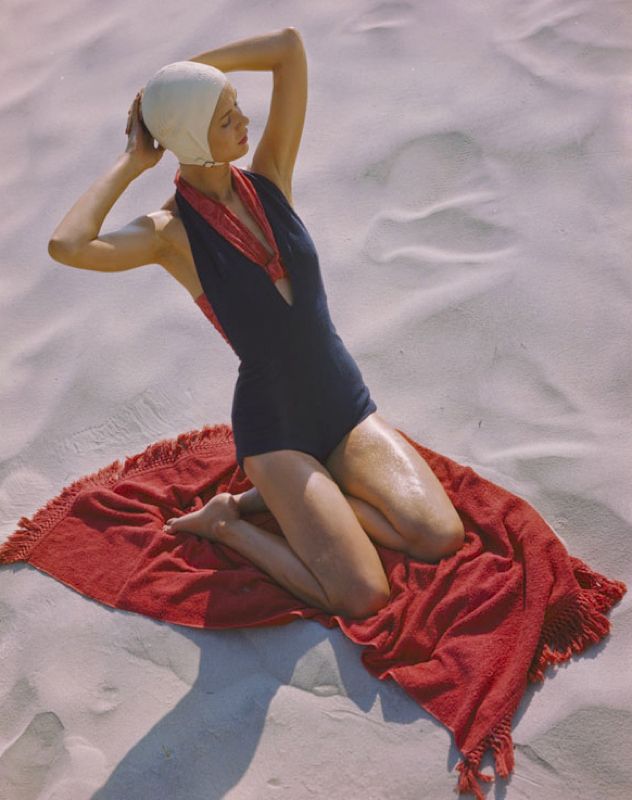 Toni Frissell 'Girl On A Red Beach Towel' Unframed Archival Pigment Print