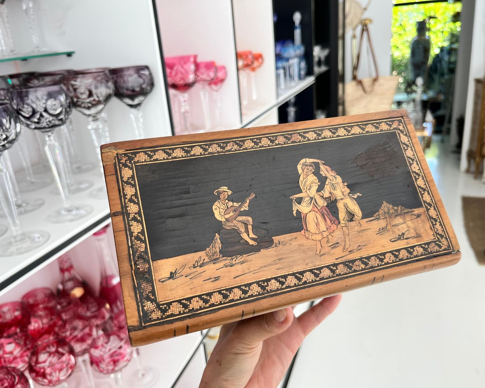 Cigars Humidor | Italian Sorrento Inlay | Secret Hiding Place | 1pcs photo vintage