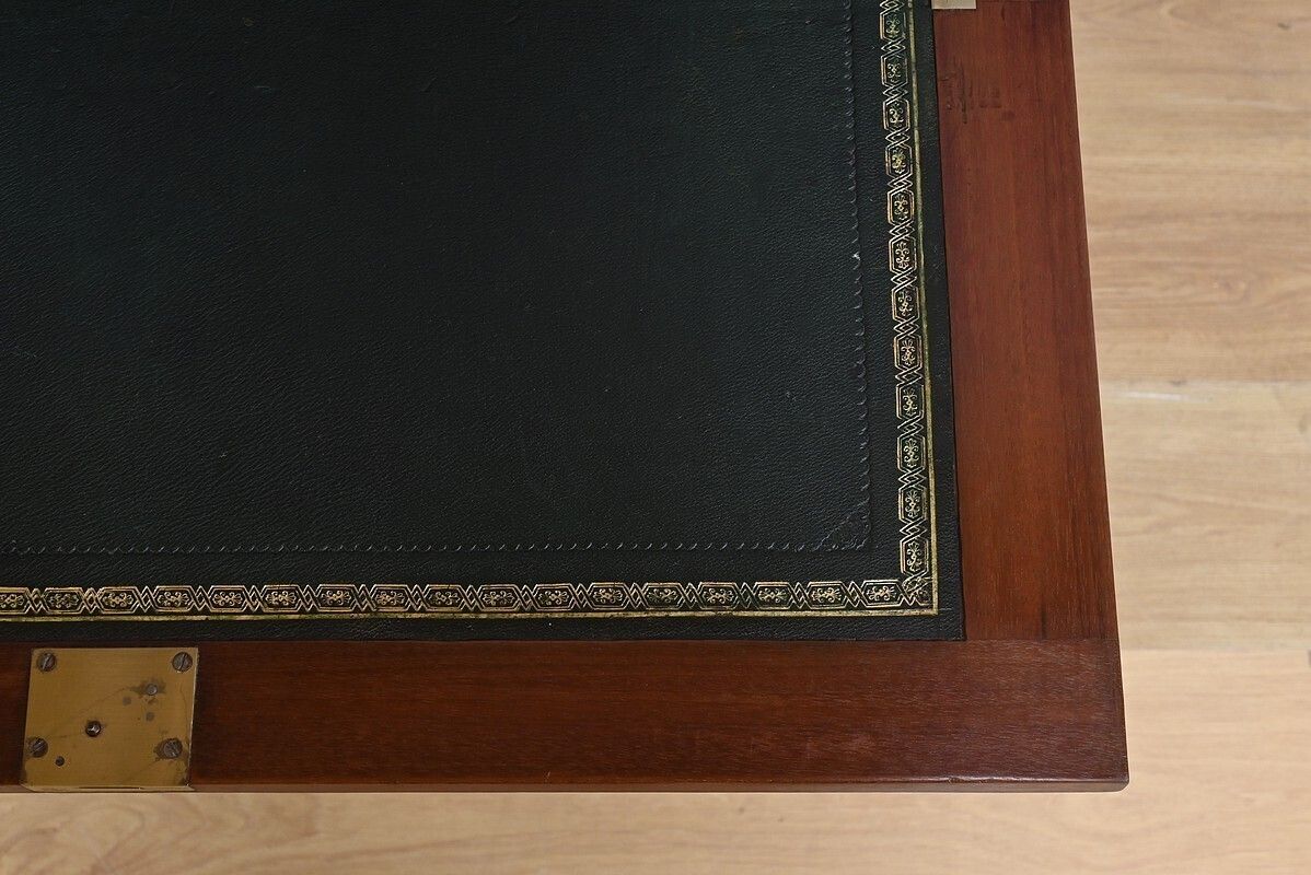 Rare English Mahogany Bonheur Du Jour, Lazarus & Cie, Calcutta – 2nd Half Of The 19th Century photo vintage