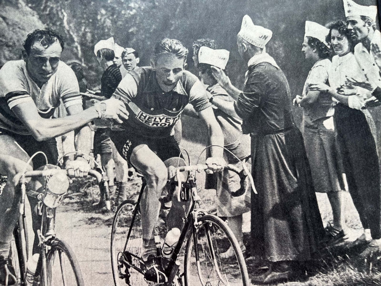 Tour De France Vintage Print   C1958 Col D’iseran Jacques Anquetil photo Art