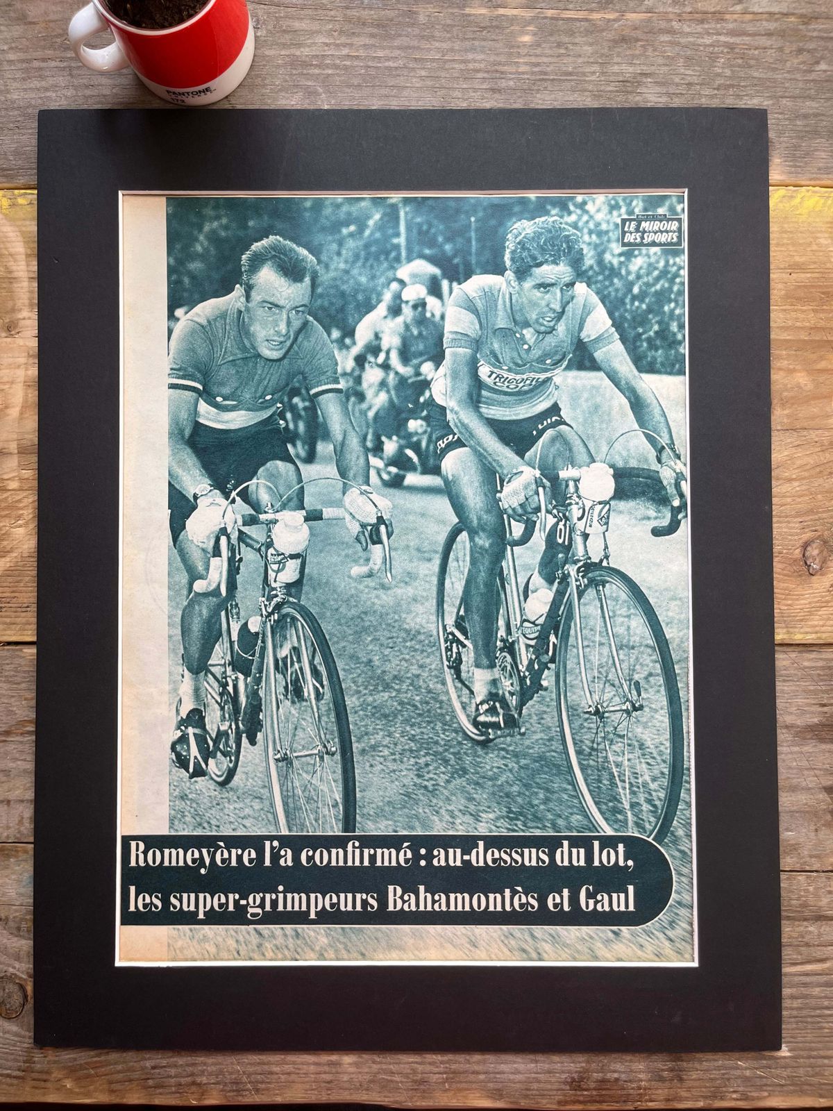 Vintage Cycling Print Tour De France Charly Gaul Federico Bahamontes 1959
