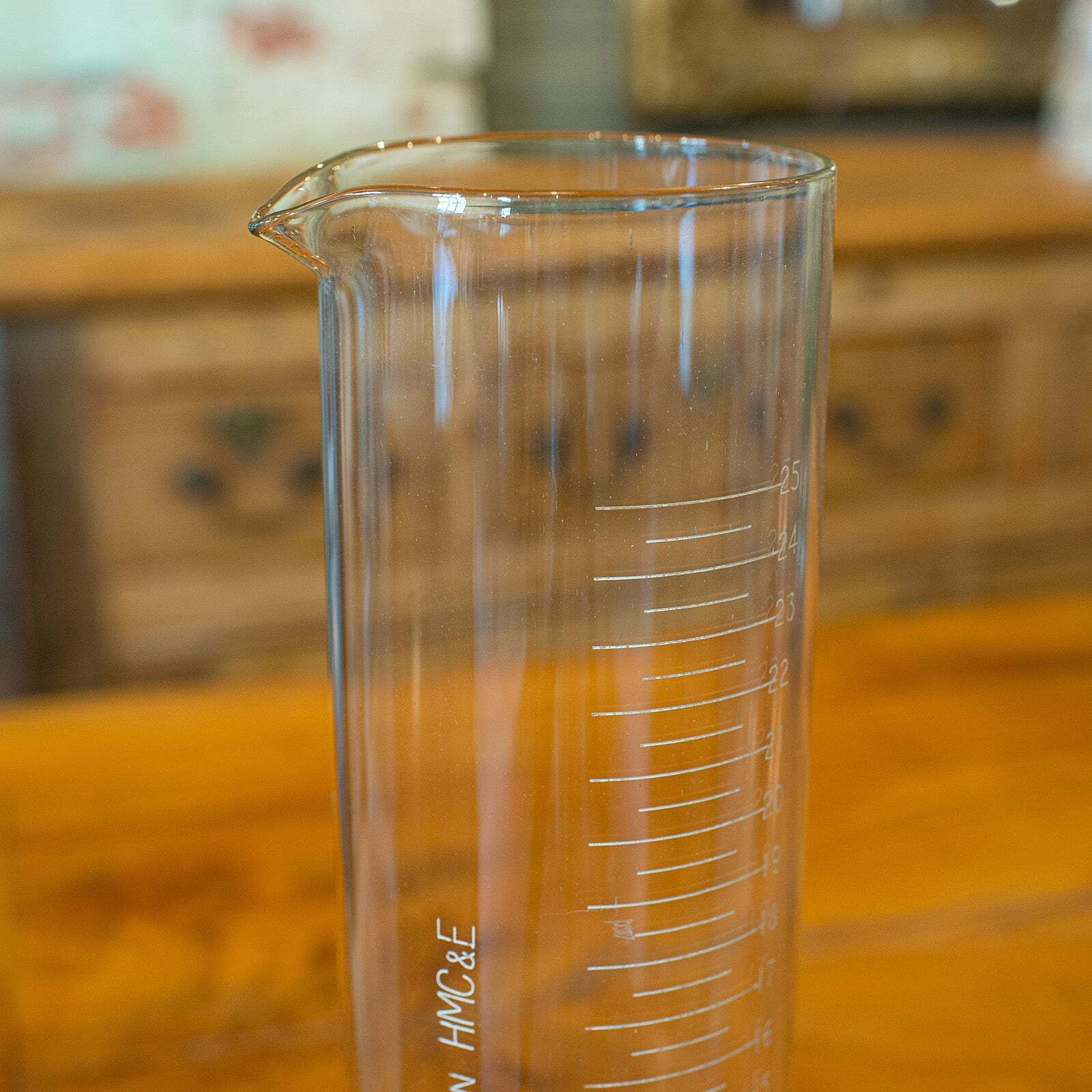 Pair Of Antique Customs & Excise Measures, English, Etched Glass Beakers C.1920 photo vinterior