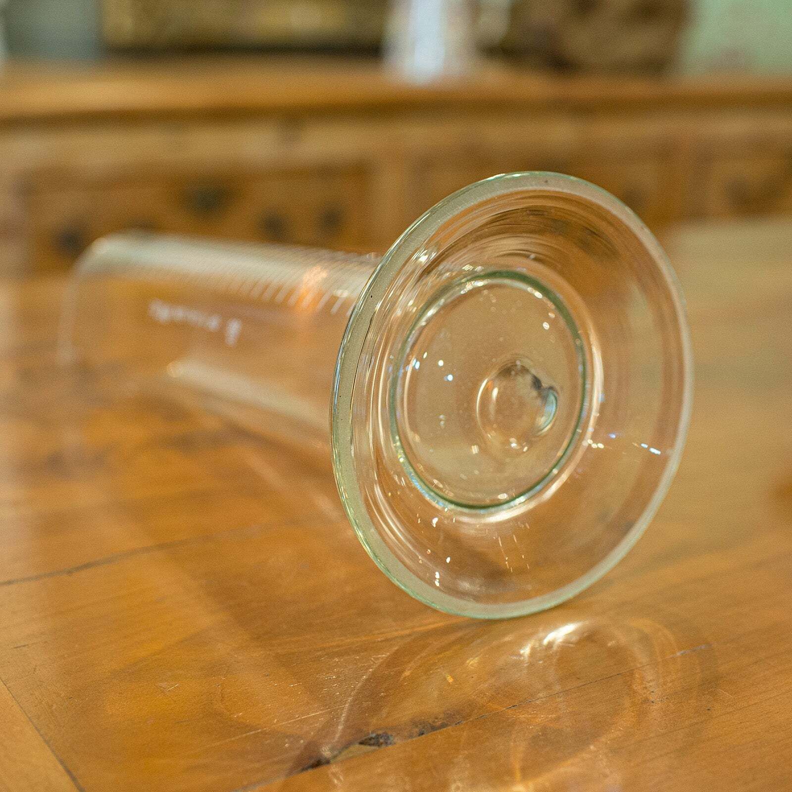 photo furniture Pair Of Antique Customs & Excise Measures, English, Etched Glass Beakers C.1920