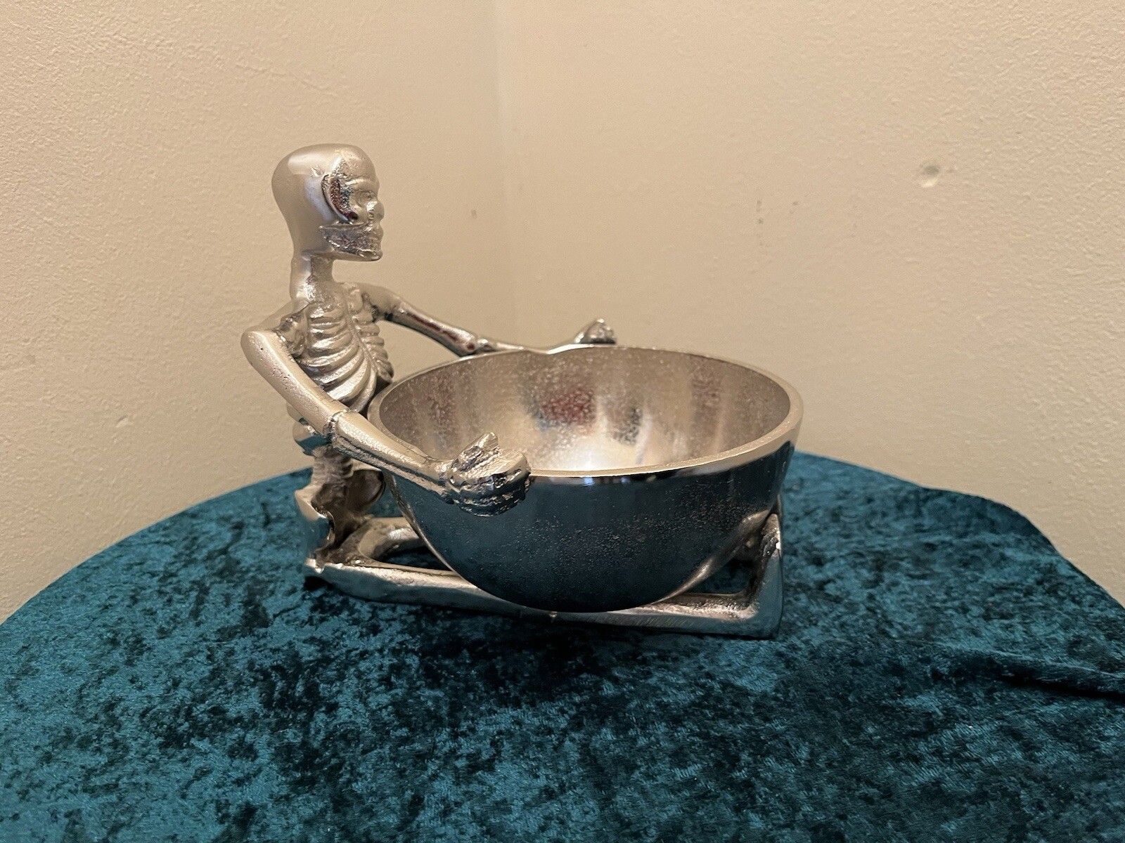 Unique Statement Piece Made From Recycled Aluminium Small Skeleton Bowl photo furniture