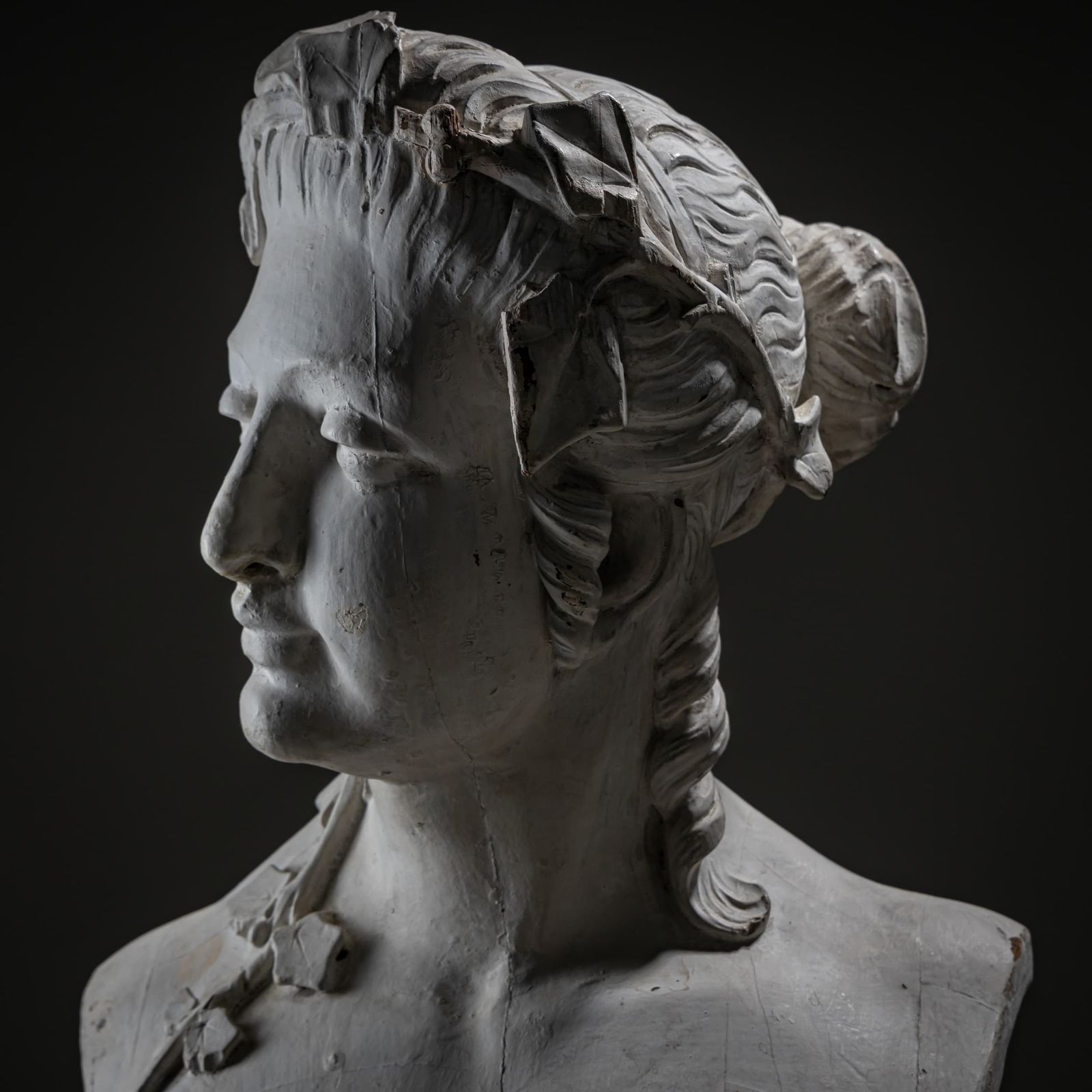 Art Art Nouveau Female Bust With Vine Leaves, Early 20th Century photo