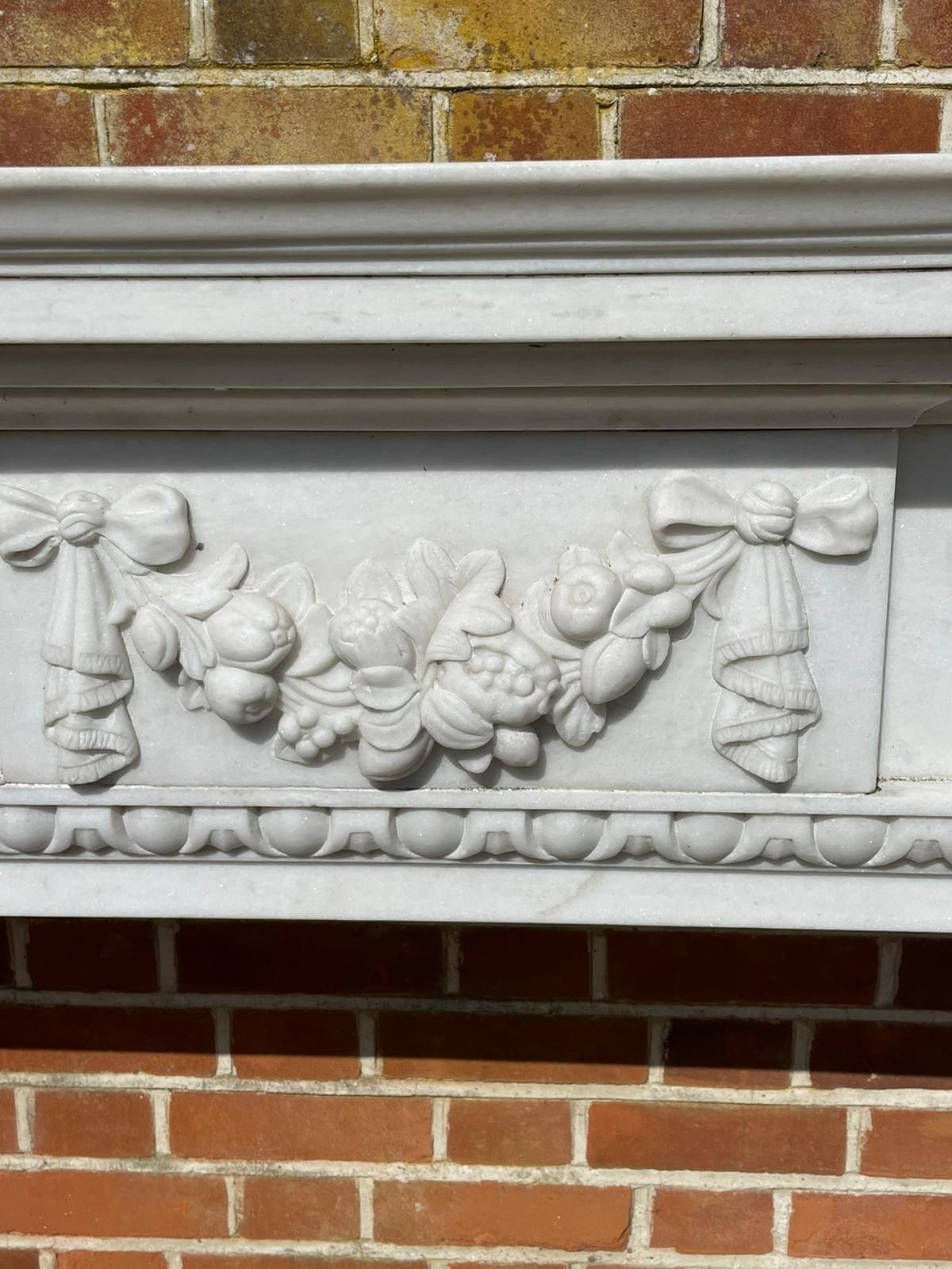 Fine Pair Of Large Antique Early 20th Century Quality Carved White Marble Fireplaces photo Home Fixtures