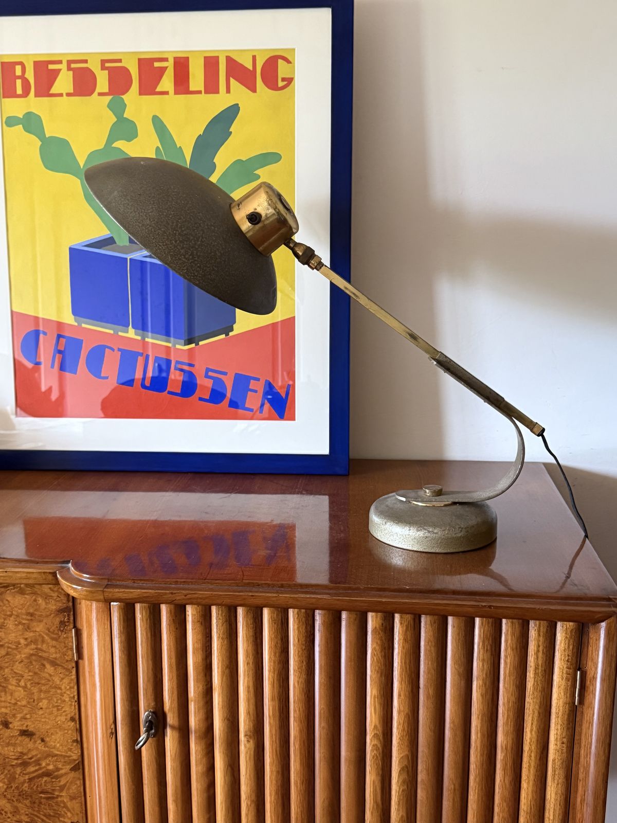 Mid Century Modern Desk Lamp, Ferdinand Solère France 1950s photo vinterior