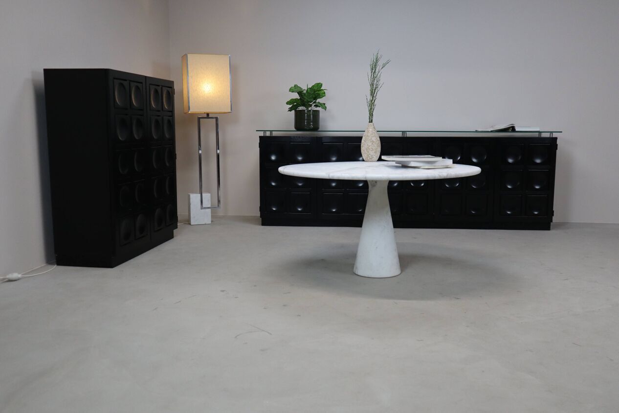 Angelo Mangiarotti “M1” Dining Table In Solid Carrara Marble photo vinterior
