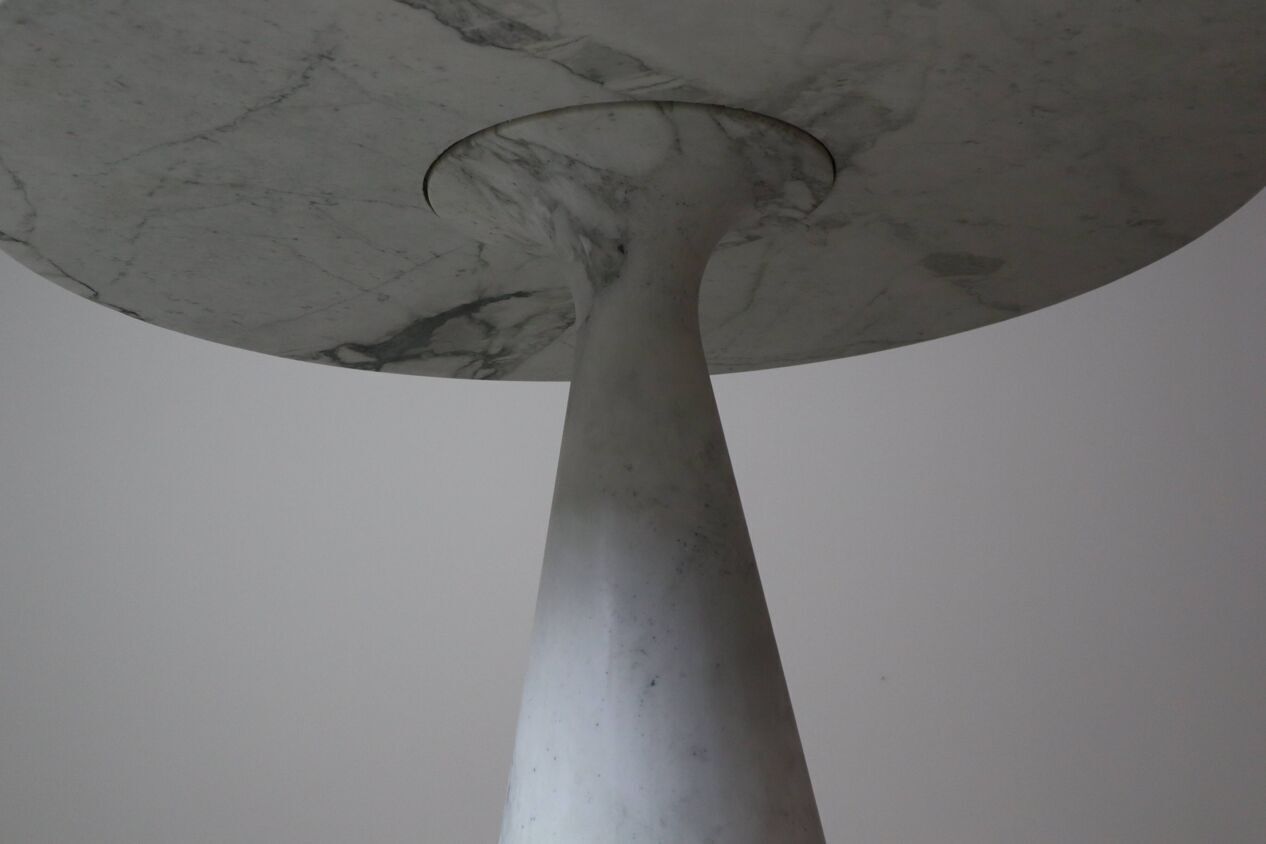 Angelo Mangiarotti “M1” Dining Table In Solid Carrara Marble photo vintage