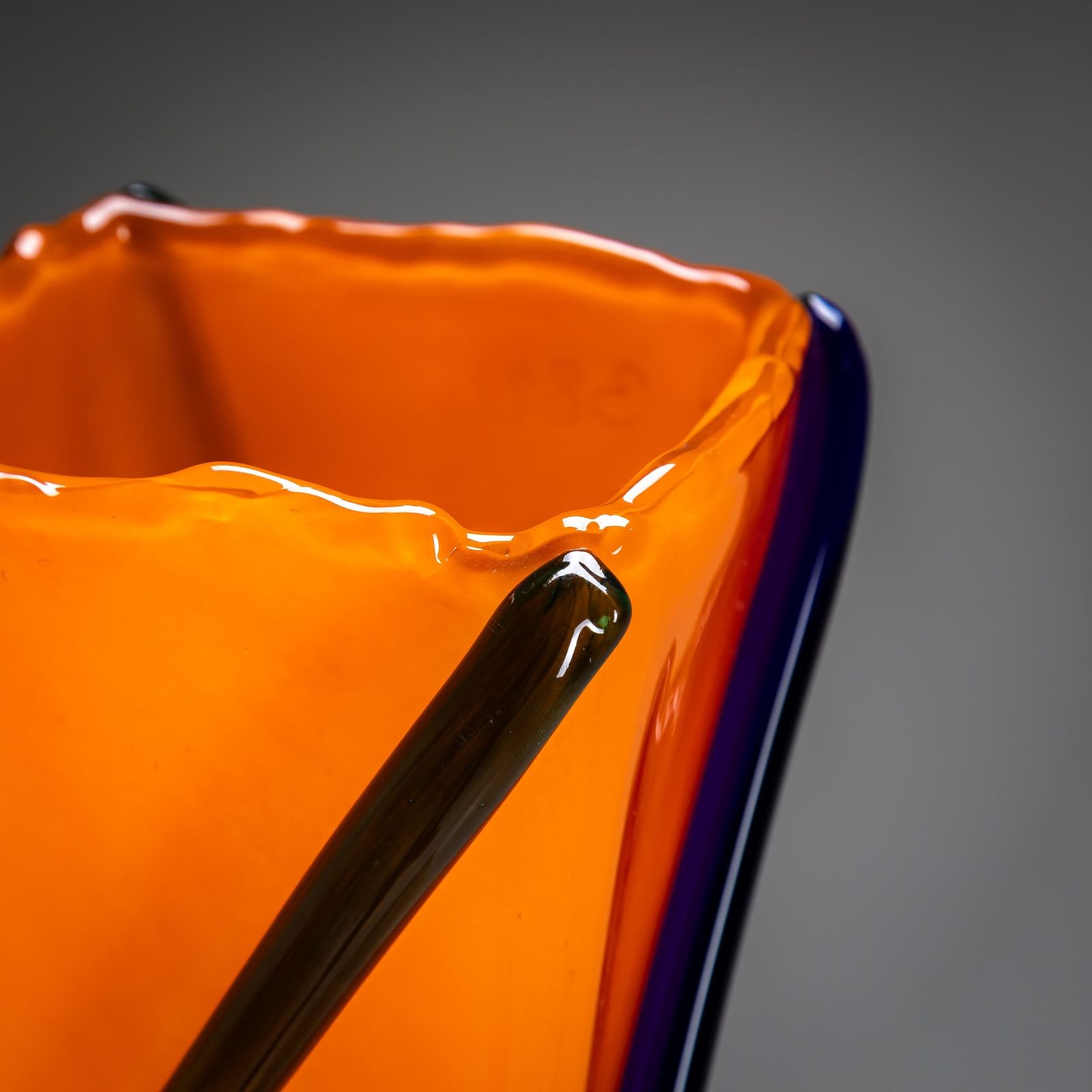 Orange And Green Vase, Signed J. Guliajile, 20th Century photo for sale
