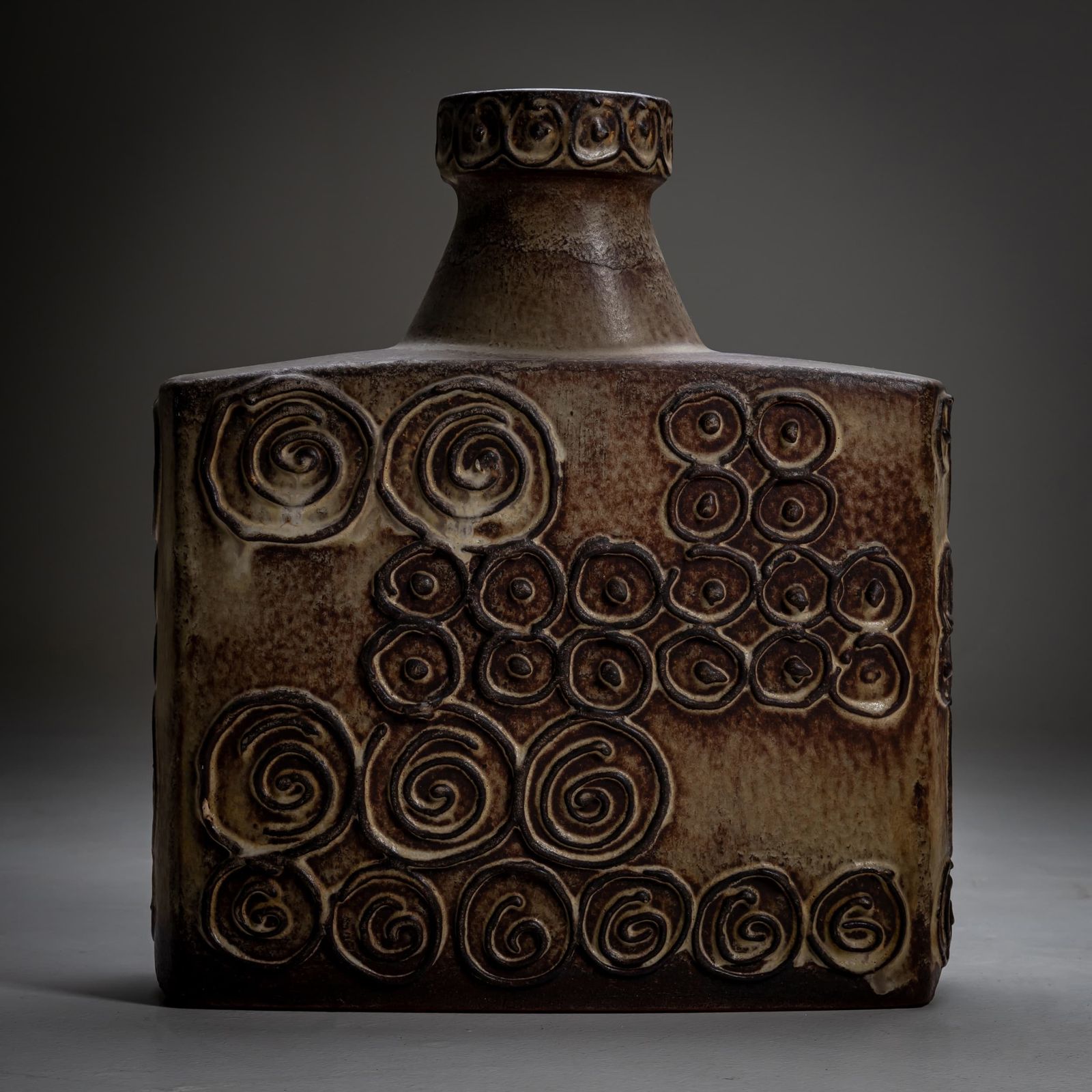 Jura Ceramic Vase With Spiral Decor, Scheurich, West Germany, Mid 20th Century photo Home Decor