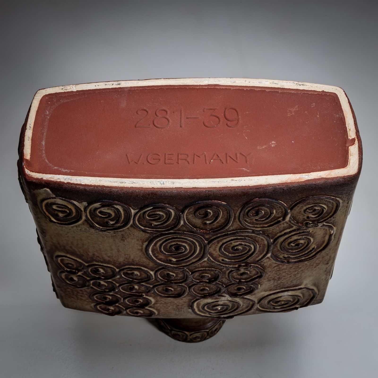Jura Ceramic Vase With Spiral Decor, Scheurich, West Germany, Mid 20th Century photo vintage