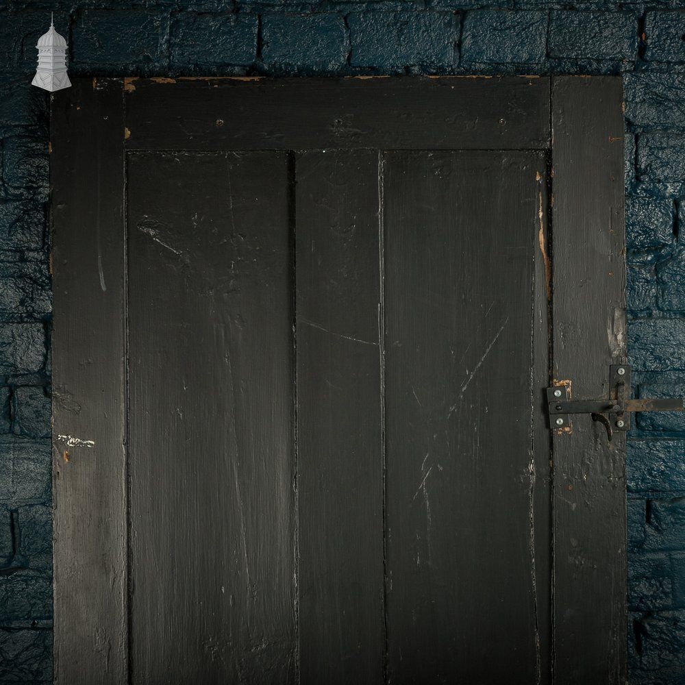 photo for sale 4 Panel Door, Distressed Black Painted Finish