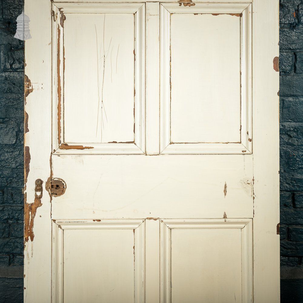 Home Fixtures 6 Panel Door, Faux Woodgrain & Distressed White Paint Finish photo