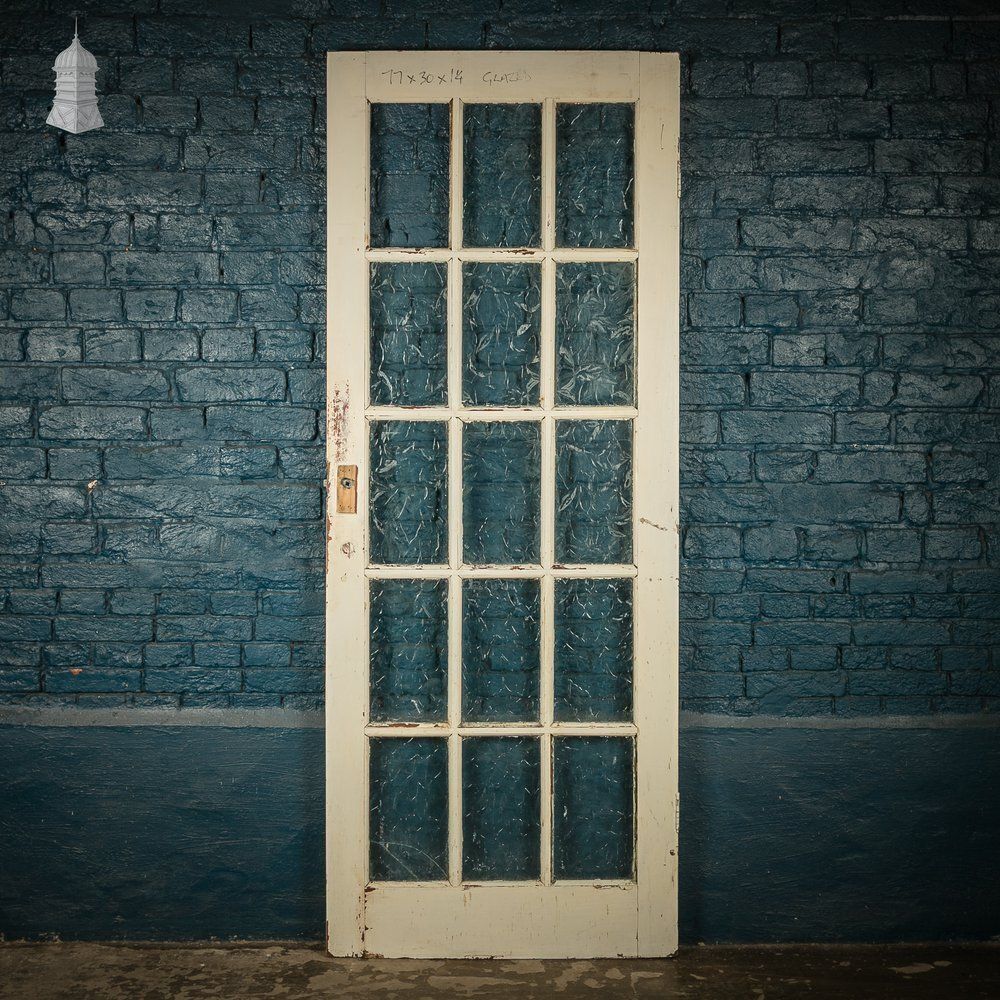 Glazed Patio Door – Distressed White Pine