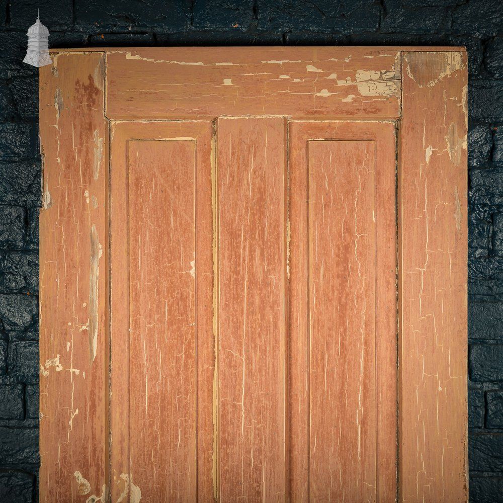 Moulded 4 Panel Door – Faux Wood Grain & Distressed White Finish, Honey Pot Handles photo furniture
