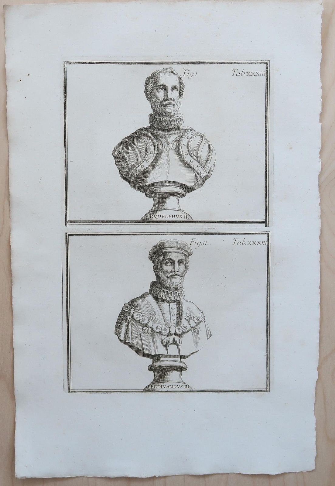 Large Scale Original Antique Prints Of Renaissance Busts. Rome 1776 photo Art