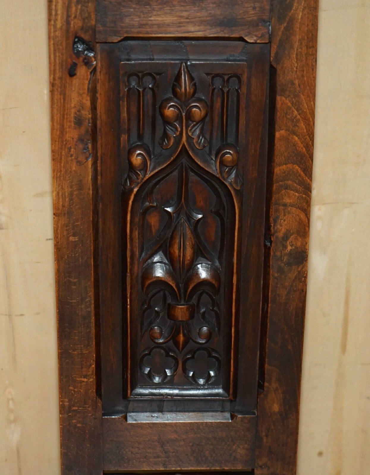 Six Original Victorian Circa 1880 Steeple Back Gothic Arch Oak Dining Chairs 6 photo vinterior