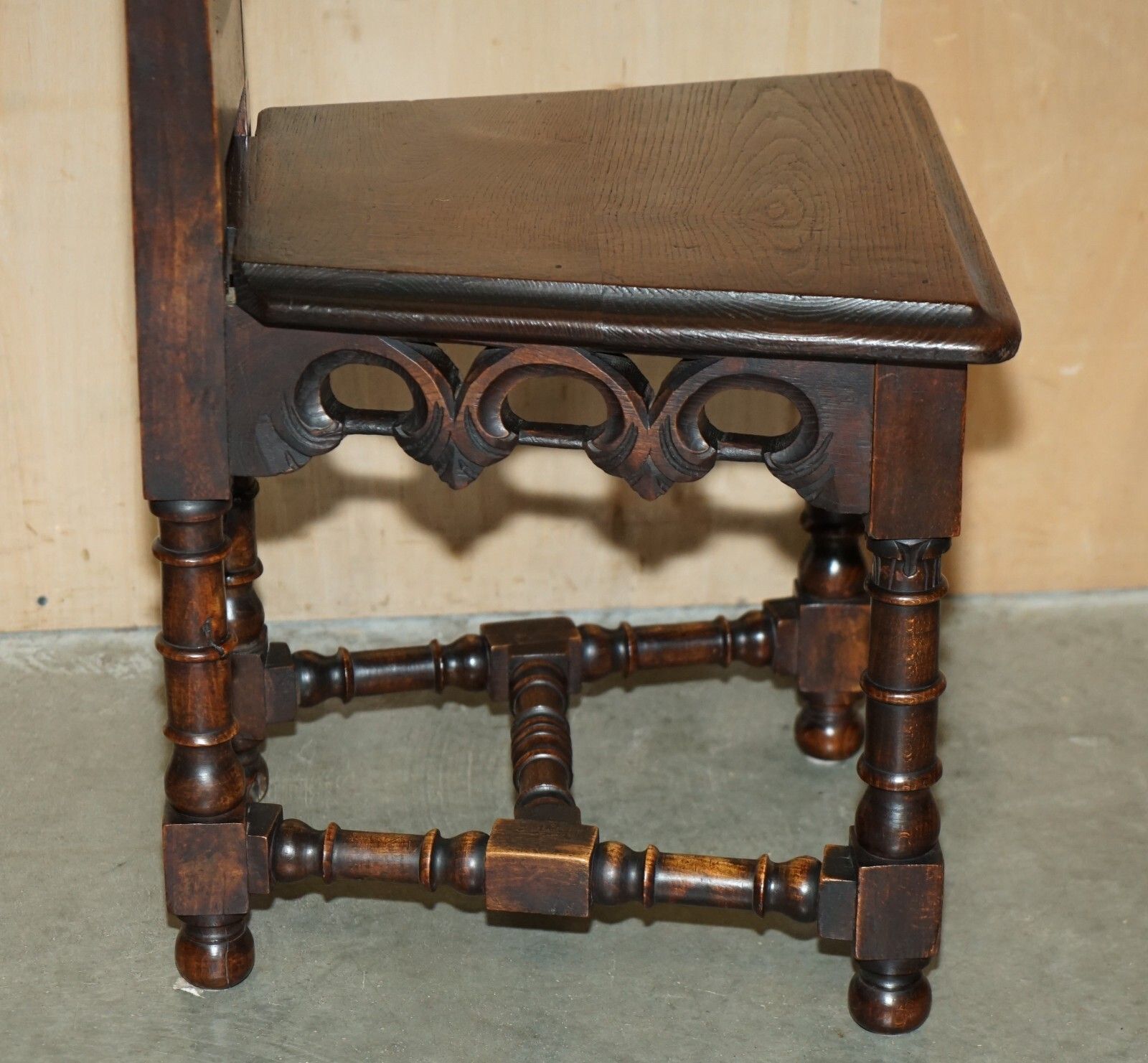 photo buy Six Original Victorian Circa 1880 Steeple Back Gothic Arch Oak Dining Chairs 6