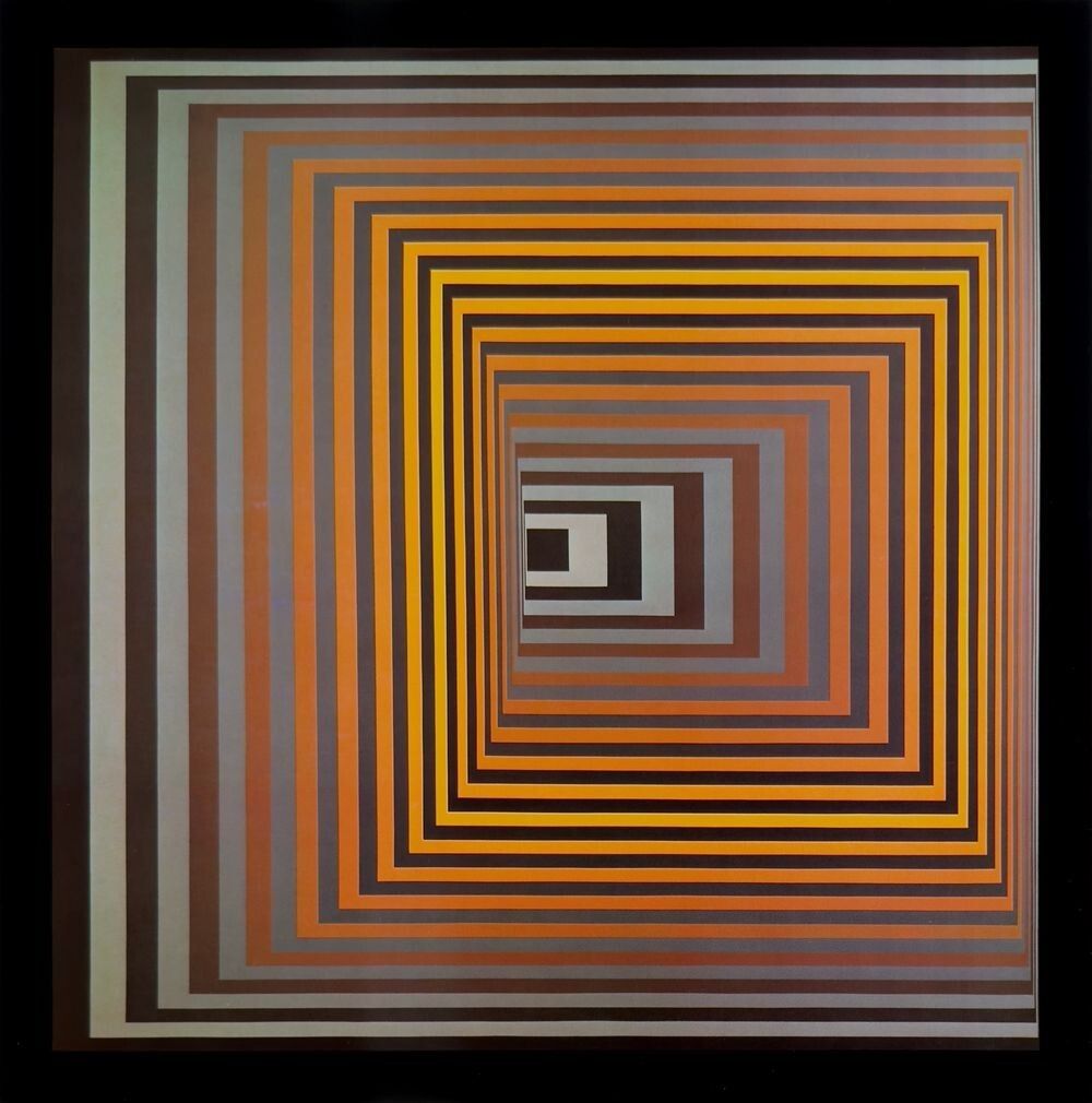 Victor Vasarely Wonderful Series Of 8 Prints On Bristol Paper 40x40cm 1972 photo Art