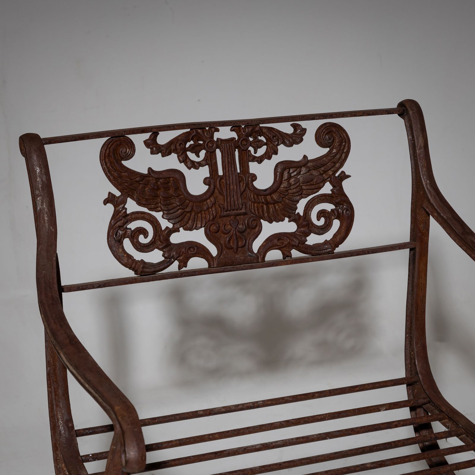 Two Cast Iron Garden Chairs After Karl Friedrich Schinkel, Lauchhammer Foundry, 20th Century photo Garden Furniture