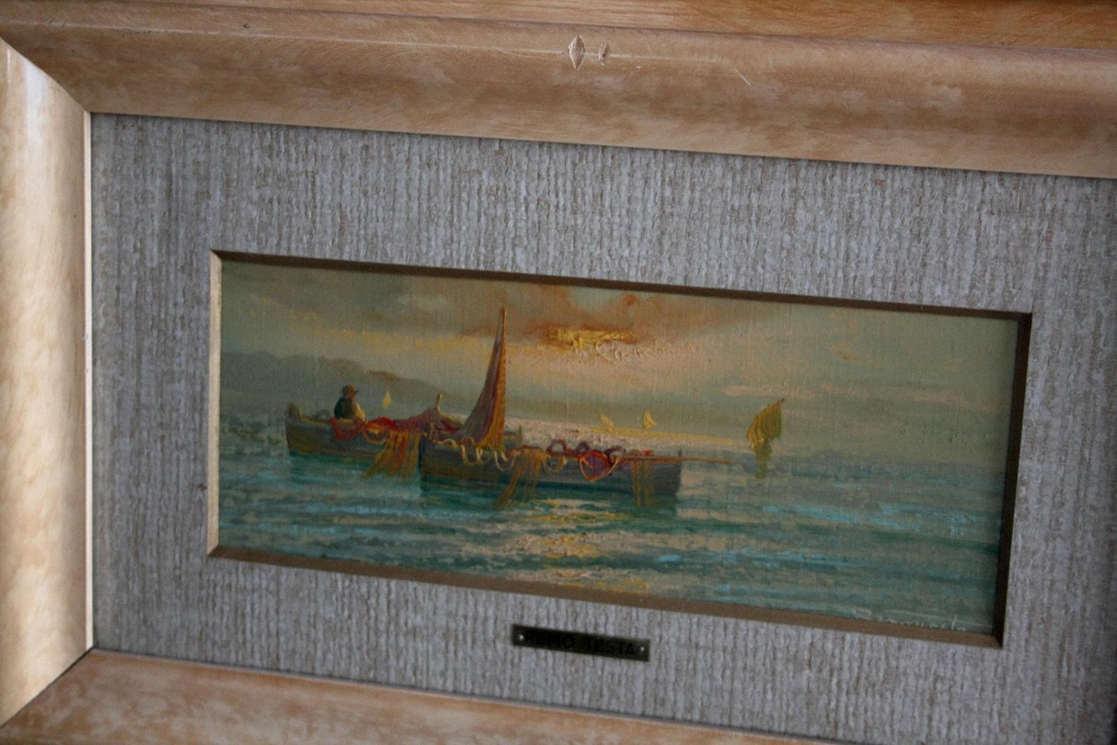 Remo Testa, Pair Of Landscapes, Marine And Countryside, Mid 20th Century, Italy photo Art