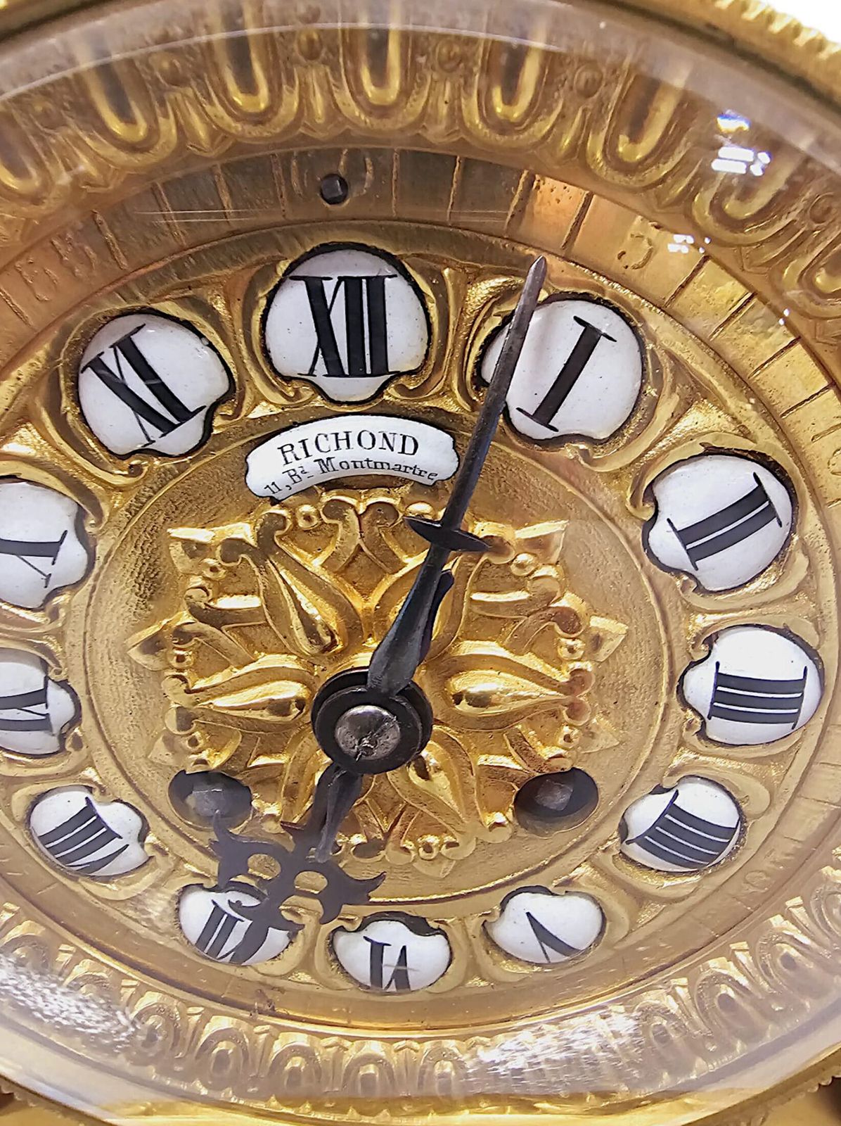 A Stunning 19th Century Gilt Bronze Mantle Clock By Richond Of Paris photo furniture