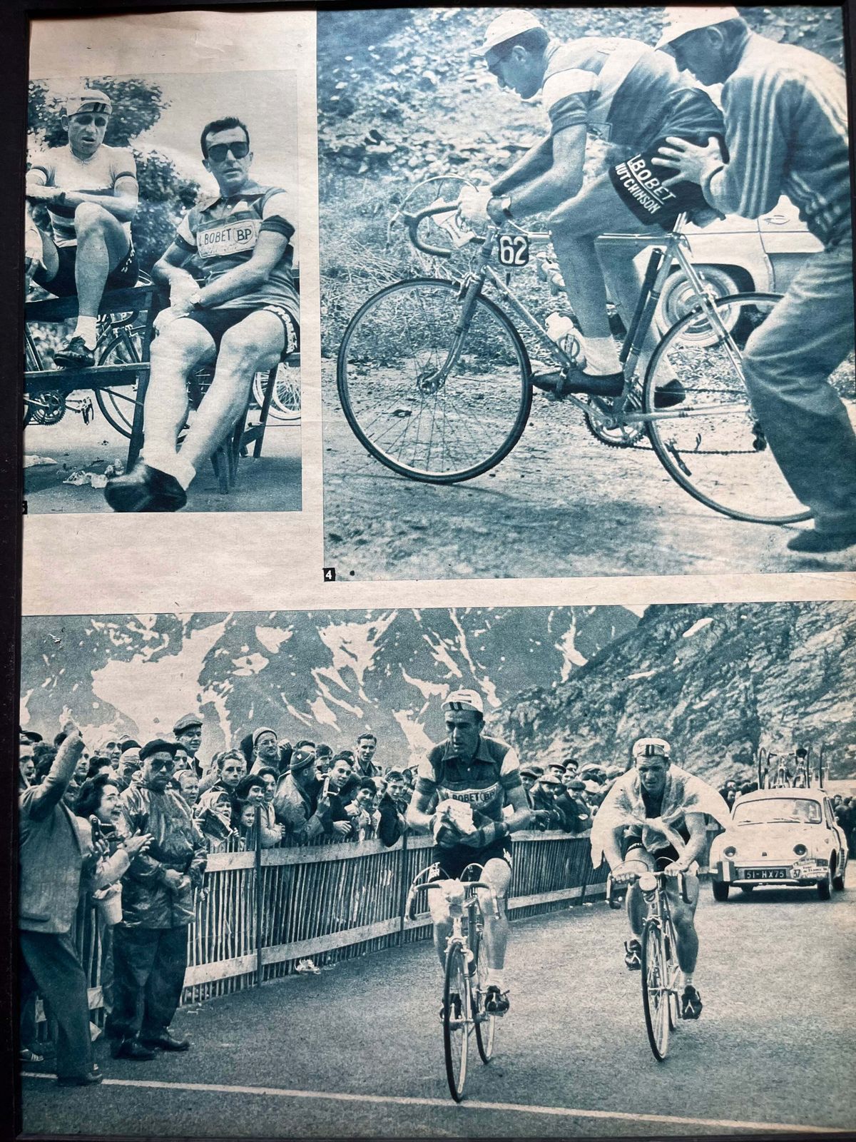 Vintage Cycling Print   Fausto Coppi Tour De France, C1951 photo furniture