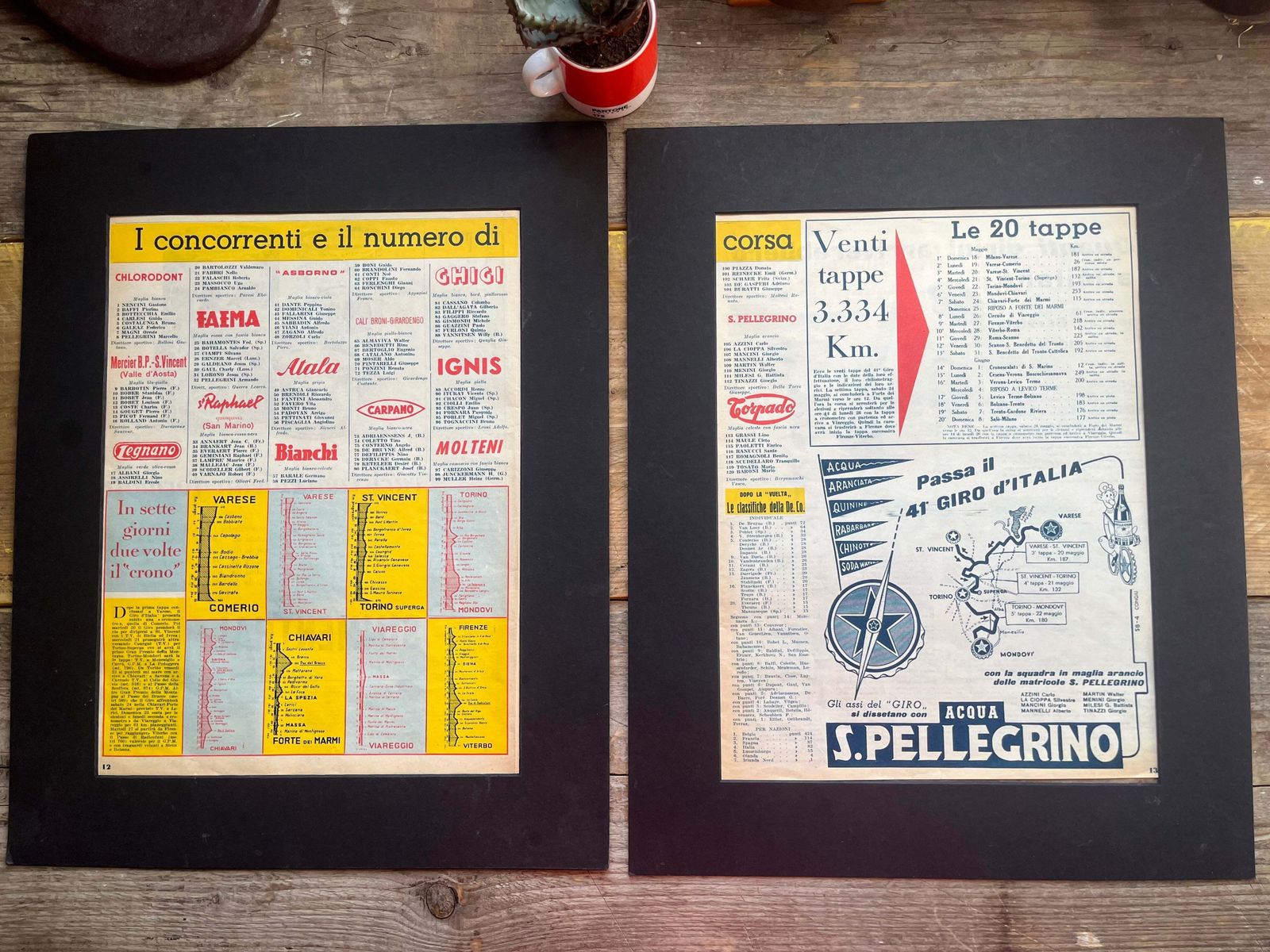 San Pellegrino Tour Of Italy Map 1961 photo furniture