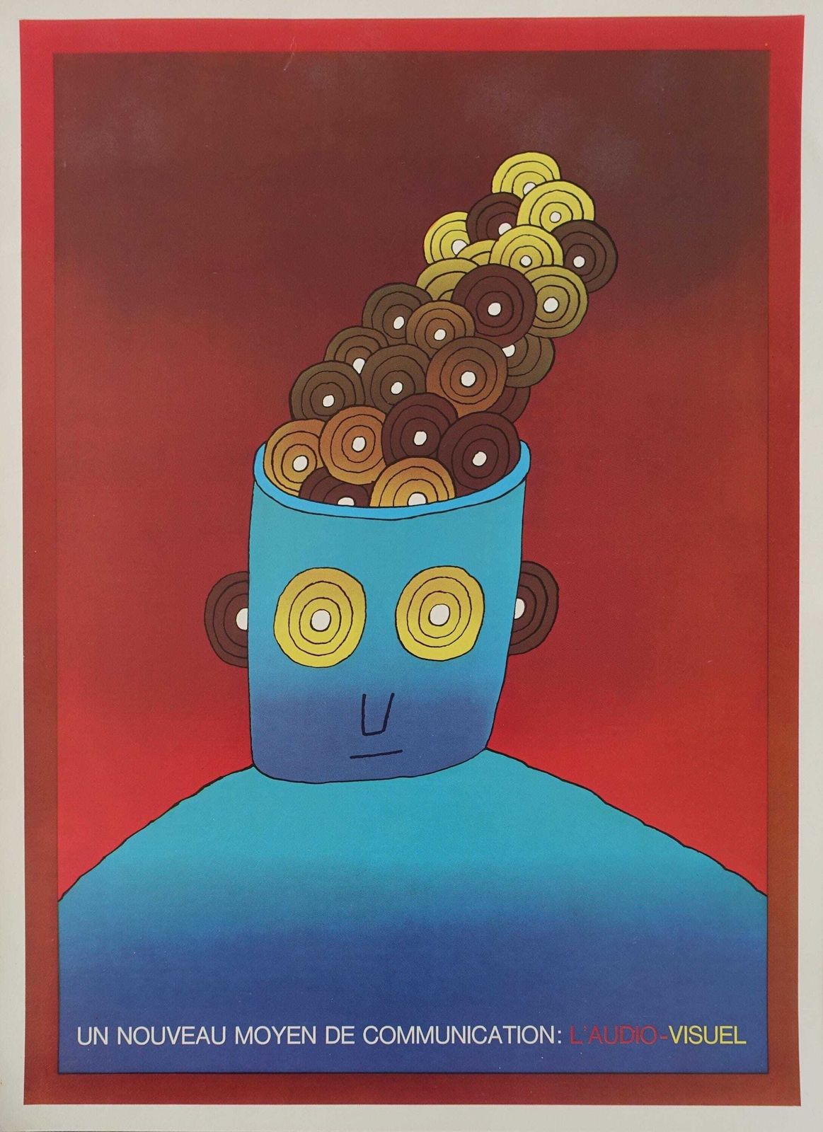 1983 Folon L'audio Visuel   Original Vintage Poster