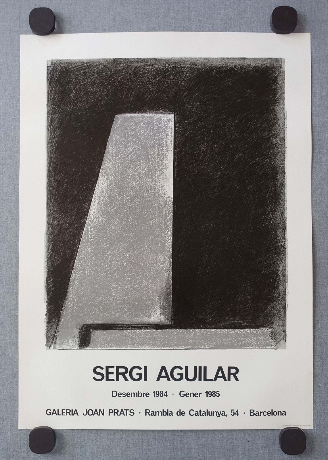 1985 Sergi Aguilar Exhibition Poster Barcelona   Original Vintage Poster photo furniture