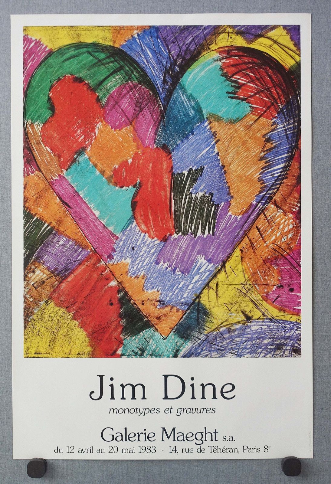 1983 Jim Dine Paris Exhibition Poster   Original Vintage Poster photo furniture