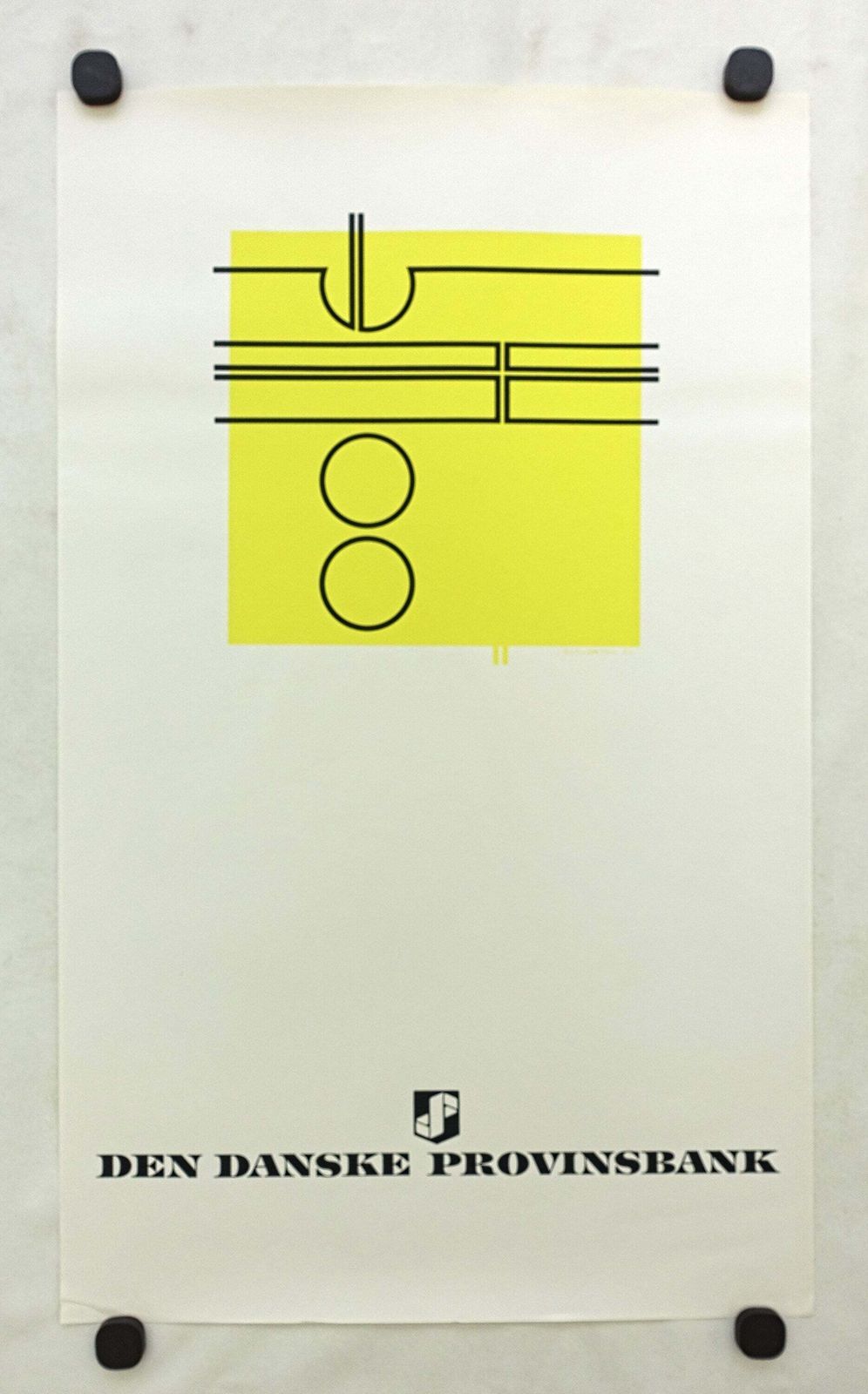 1970 Danish Modern Art (Yellow) By Ole Schwalbe   Original Vintage Poster photo furniture