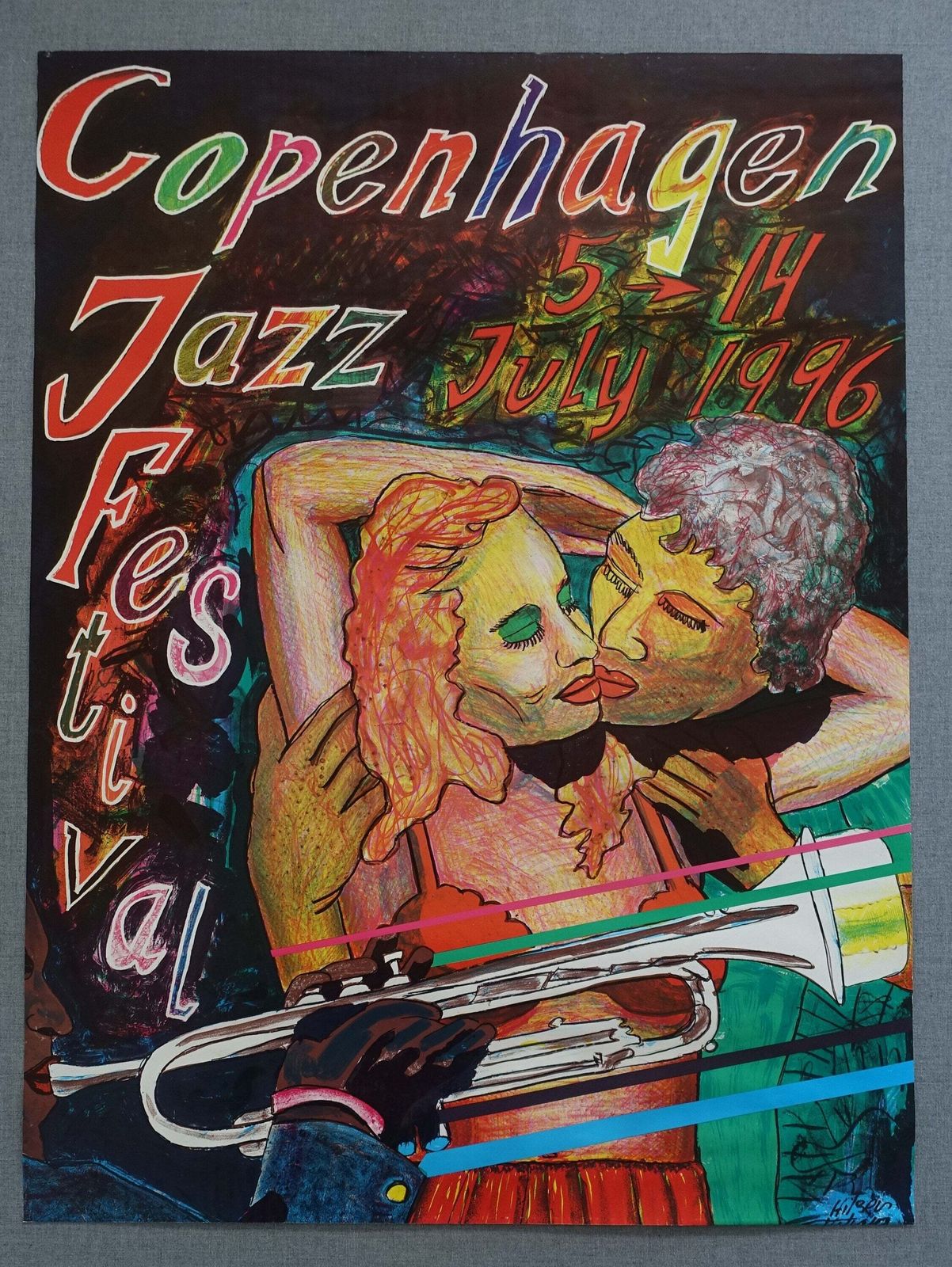 1996 Copenhagen Jazz Festival   Original Vintage Poster photo furniture