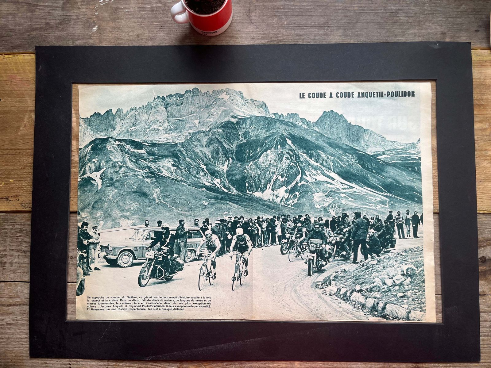Tour De France Vintage Print  Jacques Anquetil Raymond Poulidor Galibier 1965