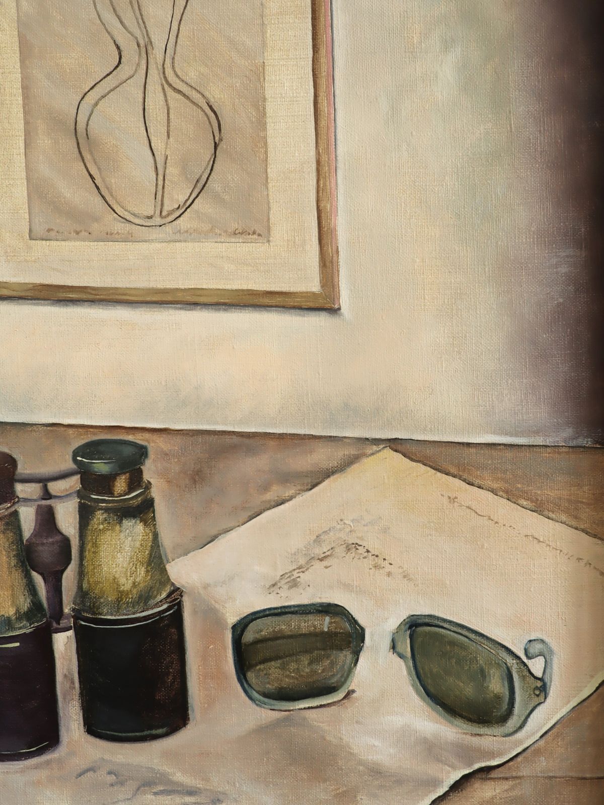 Stilleven met verrekijker, olieverfschilderij photo Kunst