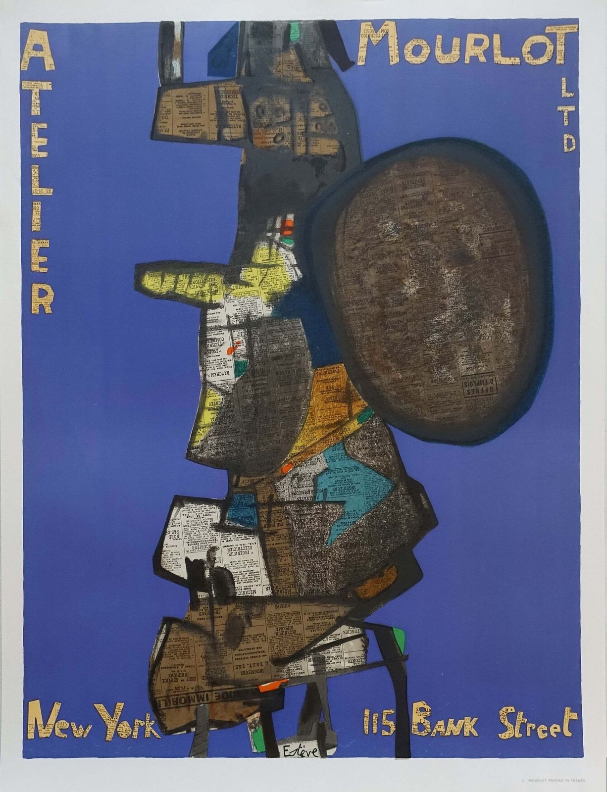 1967 Atelier Mourlot   New York By Maurice Estève   Original Vintage Poster