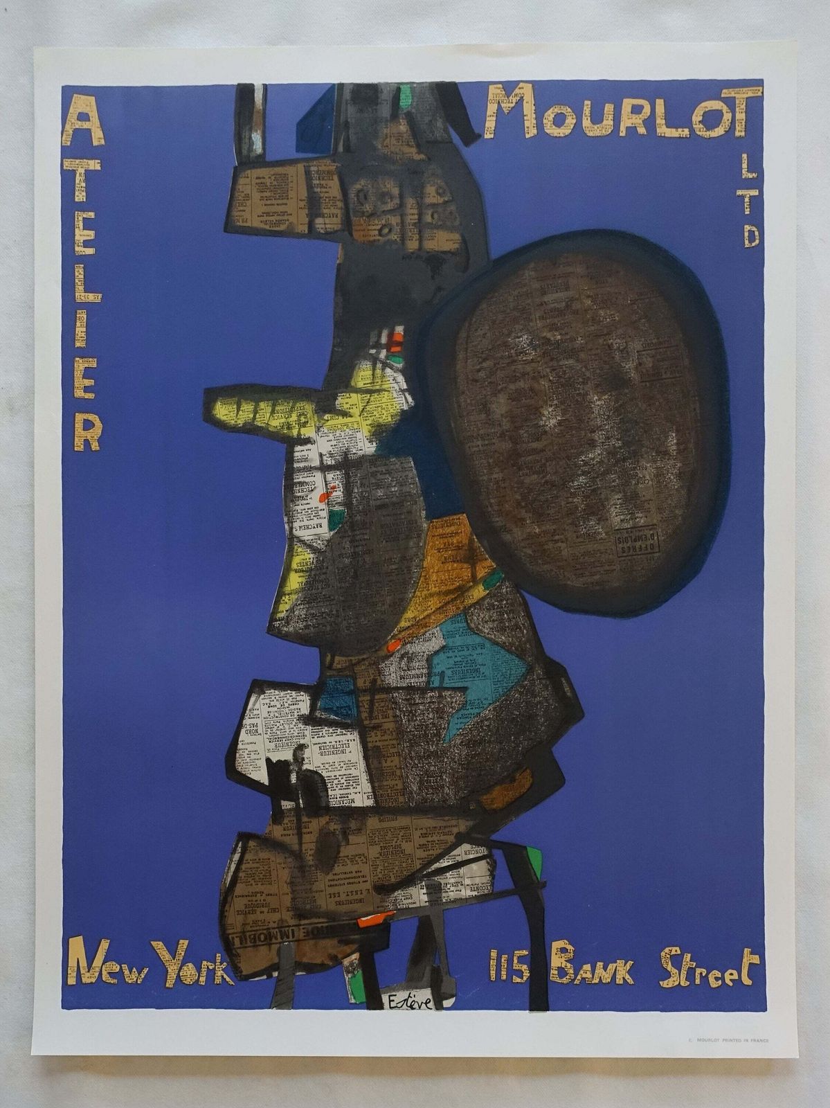 1967 Atelier Mourlot   New York By Maurice Estève   Original Vintage Poster photo furniture