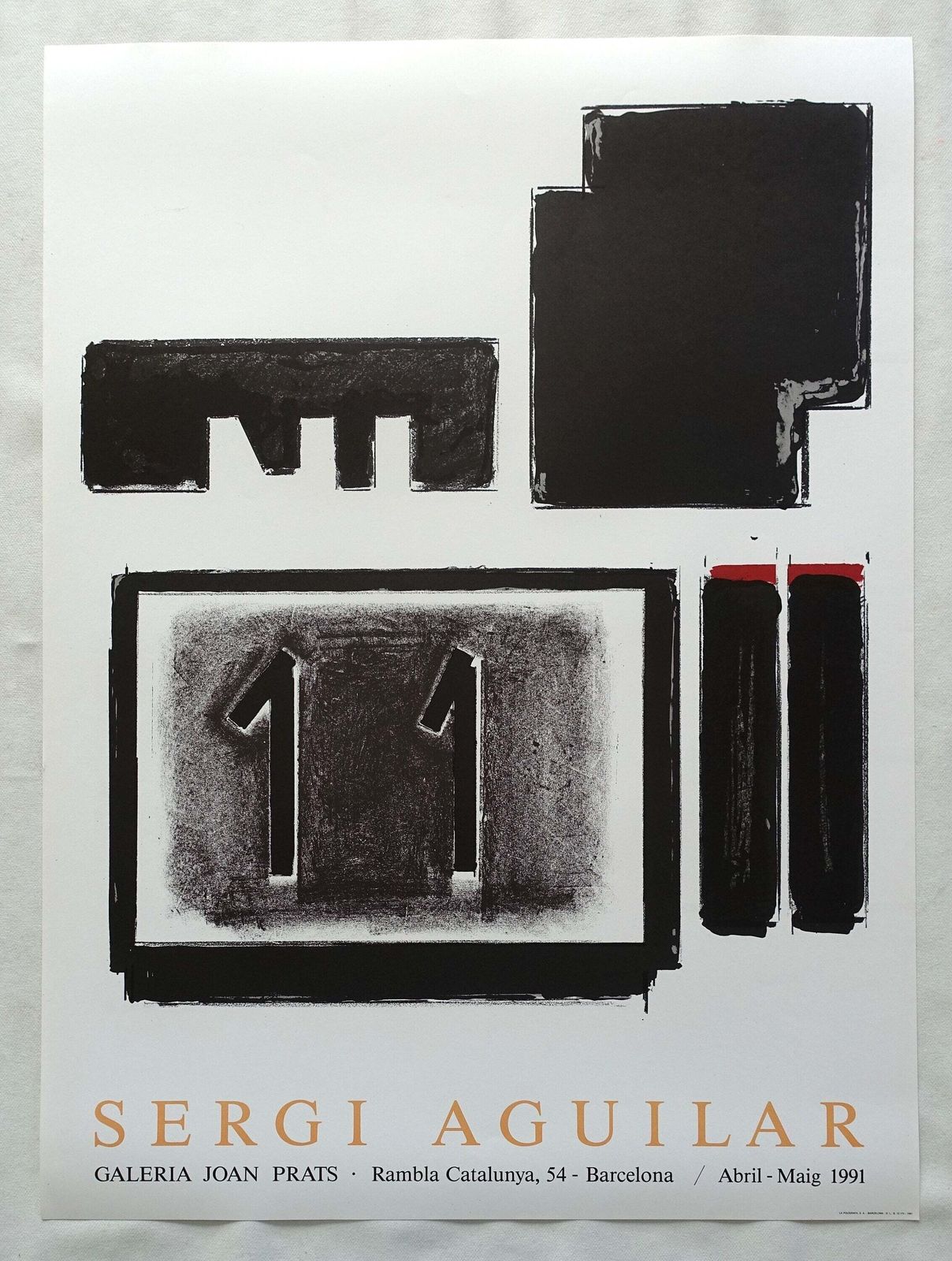 1991 Sergi Aguilar Spanish Exhibition Poster   Original Vintage Poster photo furniture