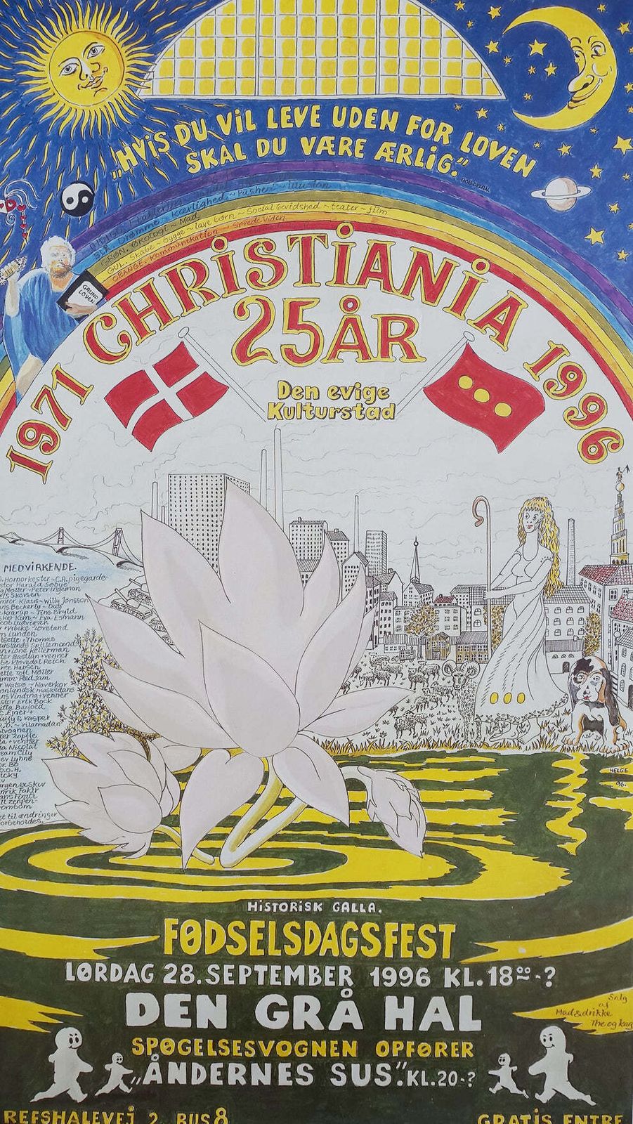 1996 Christiania 25th Anniversary   Original Vintage Poster