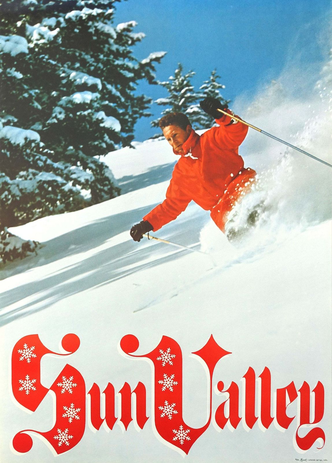 1960s Sun Valley Skiing Travel Poster   Original Vintage Poster