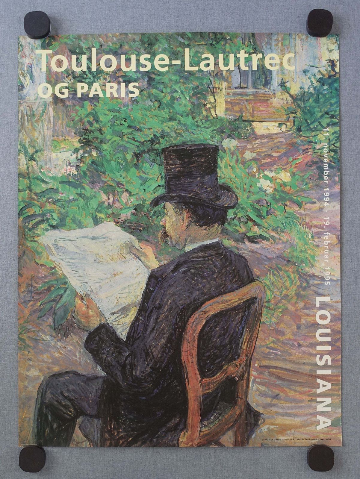 1994 Toulouse Lautrec Exhibition Poster On Louisiana   Original Vintage Poster photo furniture