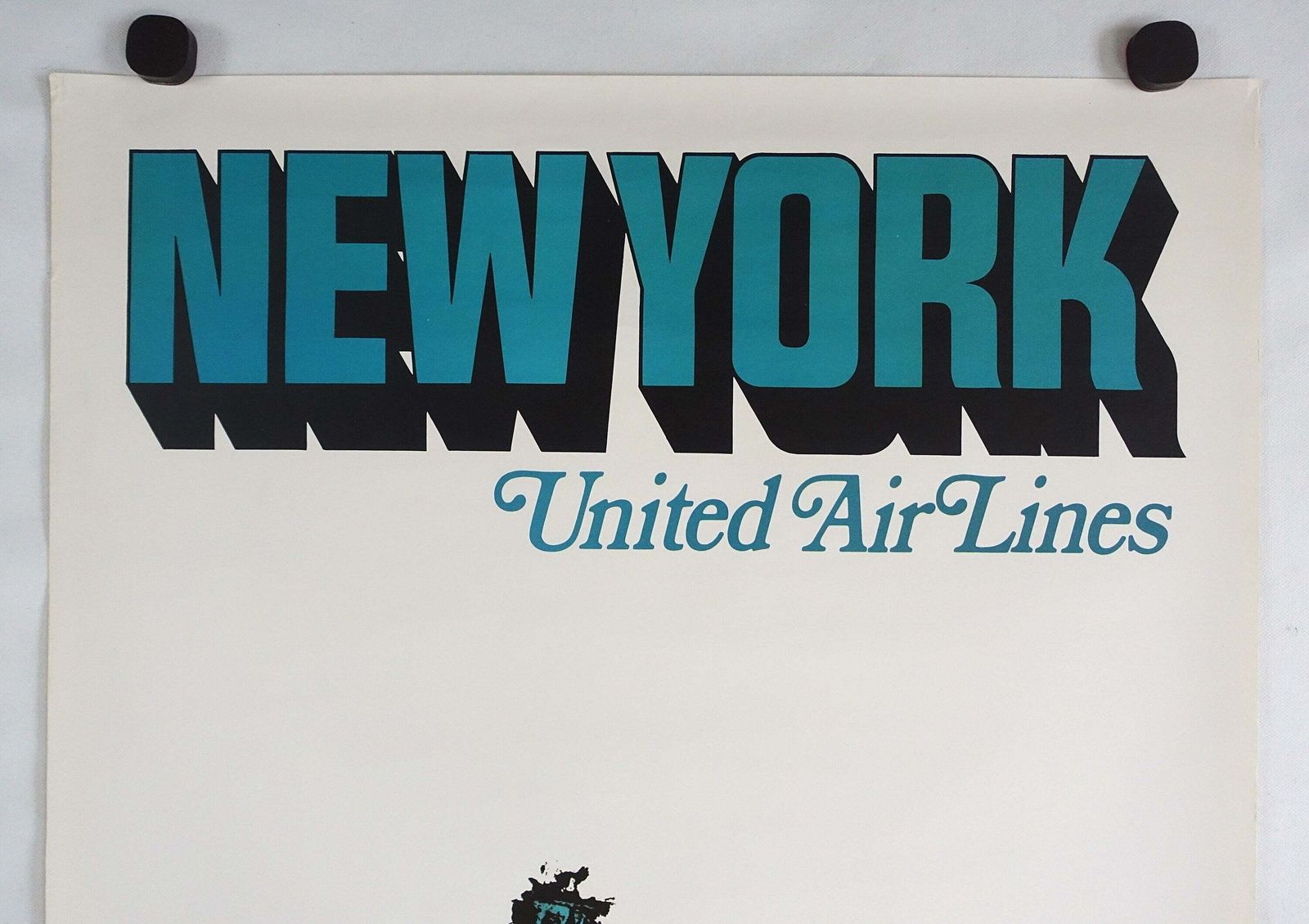 1967 New York United Airlines By James Jebavy   Original Vintage Poster photo for sale