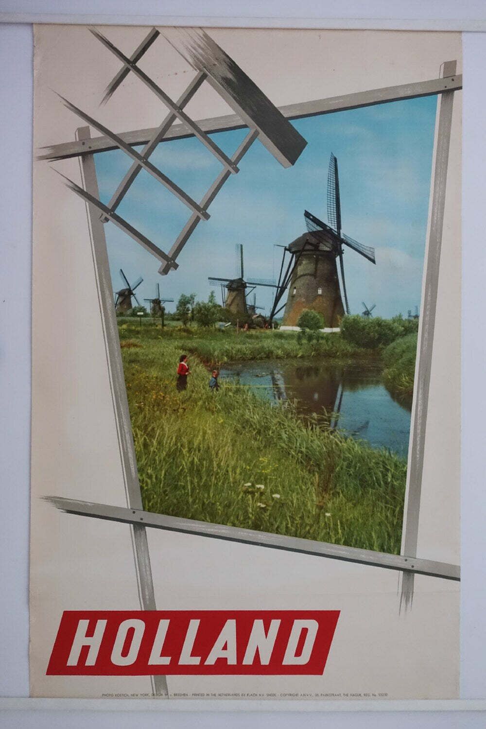 1960s Holland Travel Poster   Original Vintage Poster photo furniture