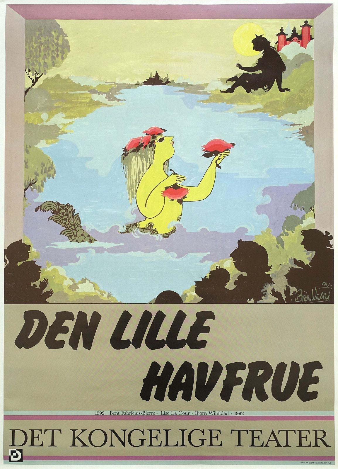 1992 Wiinblad The Little Mermaid   Original Vintage Poster