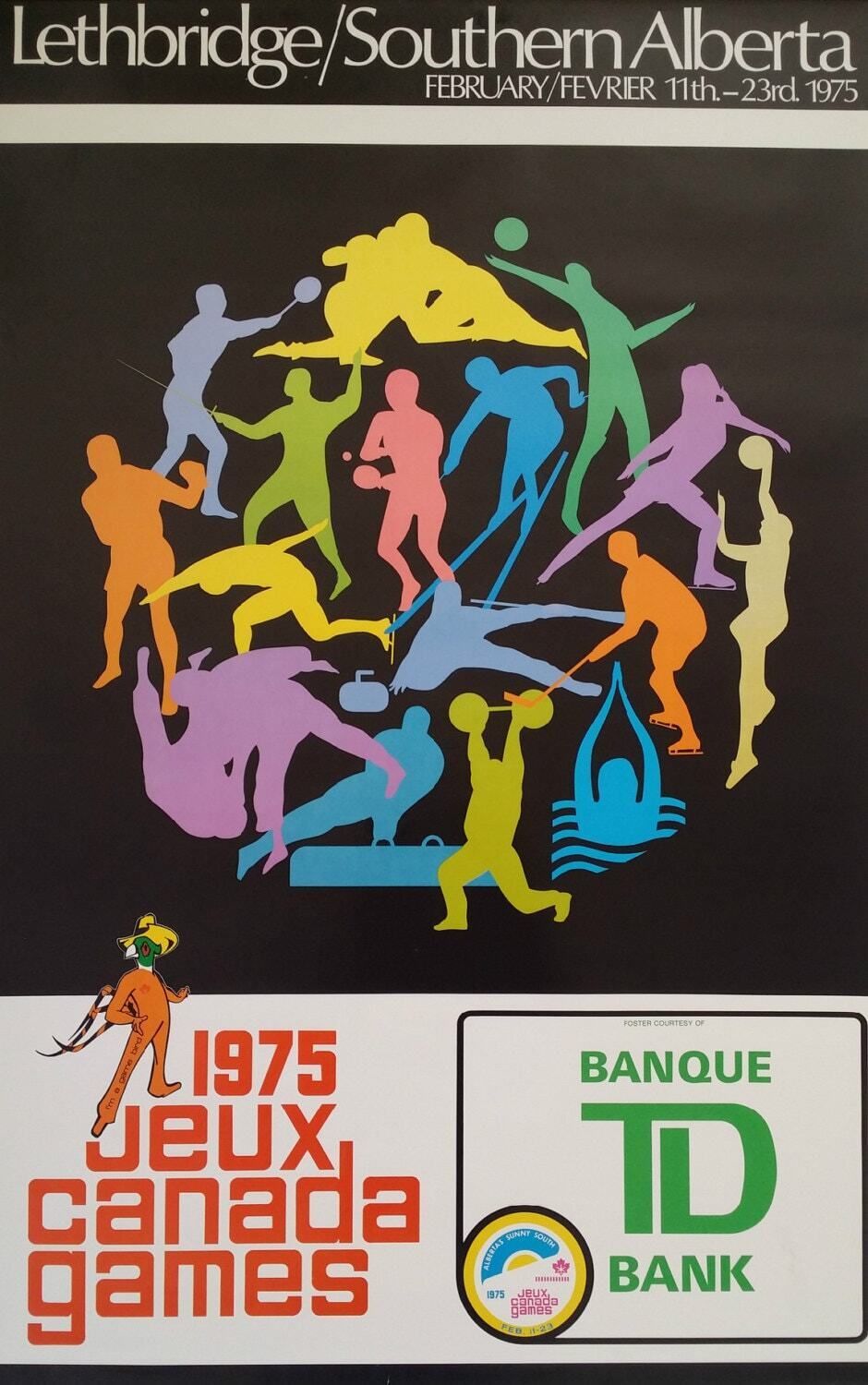 1975 Youth Sports Games Canada   Original Vintage Poster