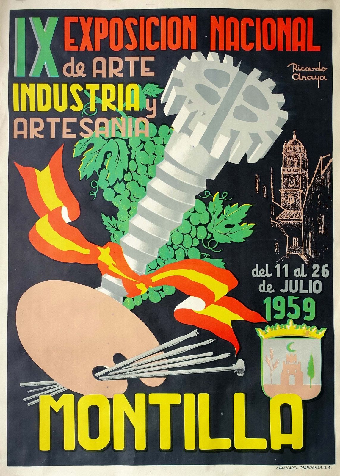 1959 Industry And Handcraft Fair In Montilla   Original Vintage Poster
