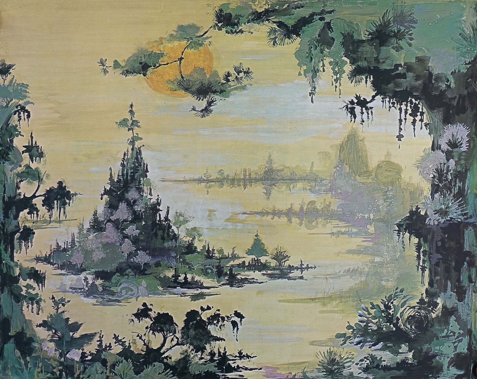1980s Bjørn Wiinblad Lake Landscape (Stage Play Artwork)   Original Vintage Poster