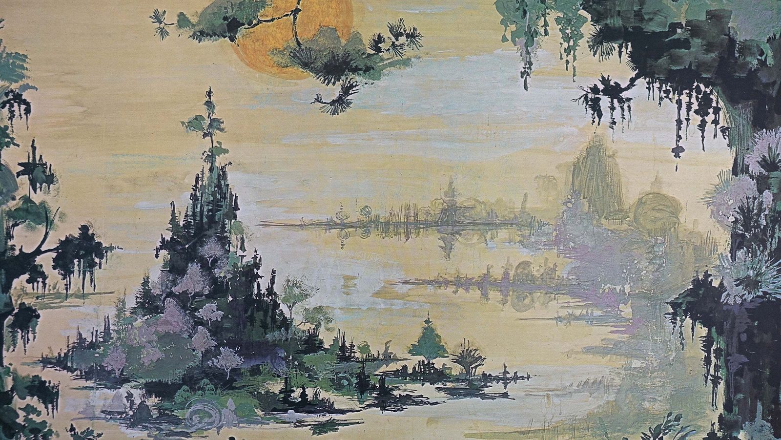 1980s Bjørn Wiinblad Lake Landscape (Stage Play Artwork)   Original Vintage Poster photo for sale