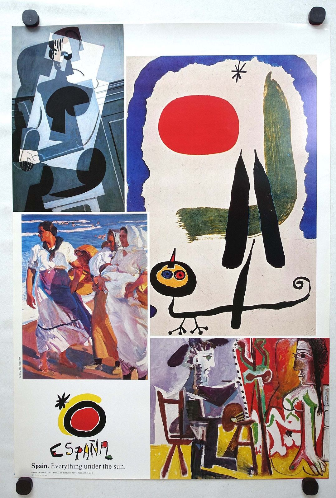 1987 Spain Travel Poster By Miro & Picasso   Original Vintage Poster photo furniture